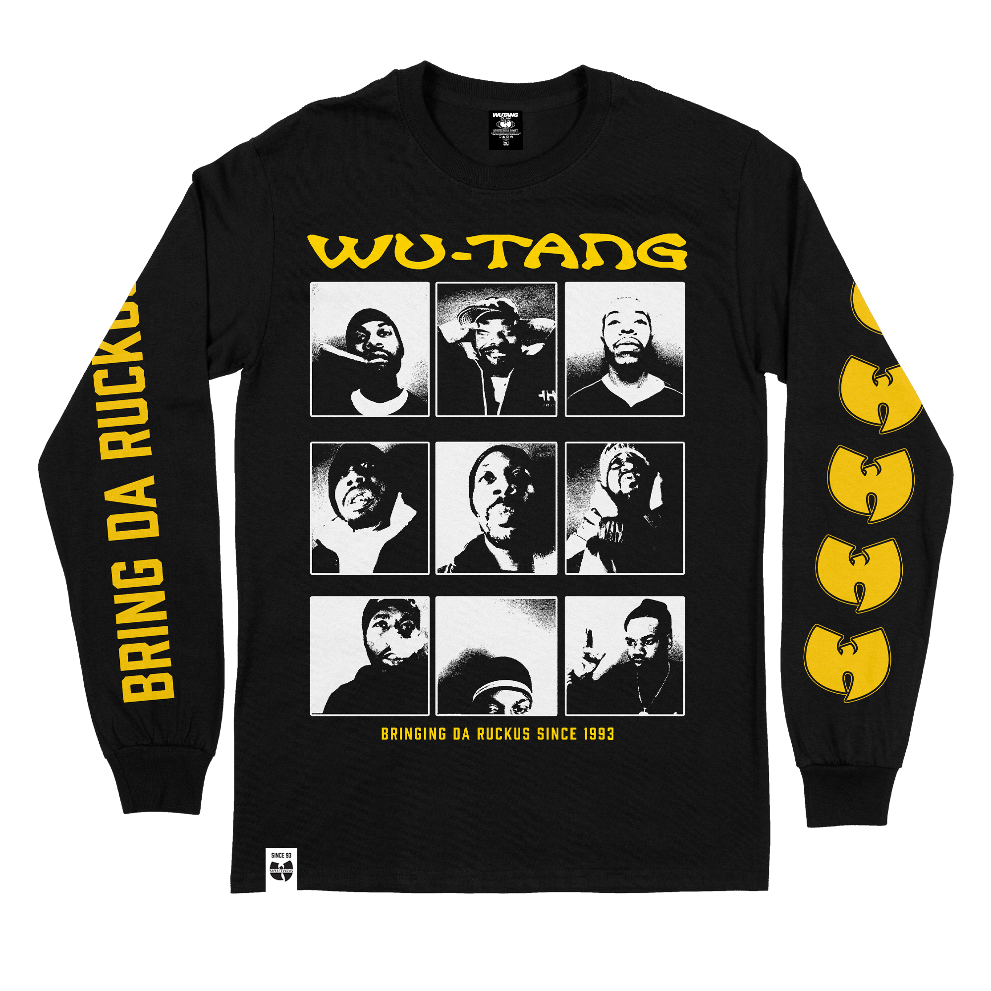 Actual Fact Wu-Tang Clan Mickey W Chain Long Sleeve Tee - Black Cotton Hip Hop Shirt